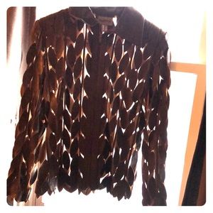 NATTO Leather Feather Jacket